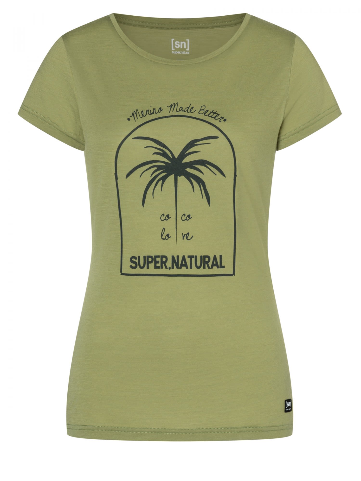Super-Natural King Coco Tee Grn- Female Merino Kurzarm-Shirts- Grsse XS - Farbe Sage - Urban Chic
