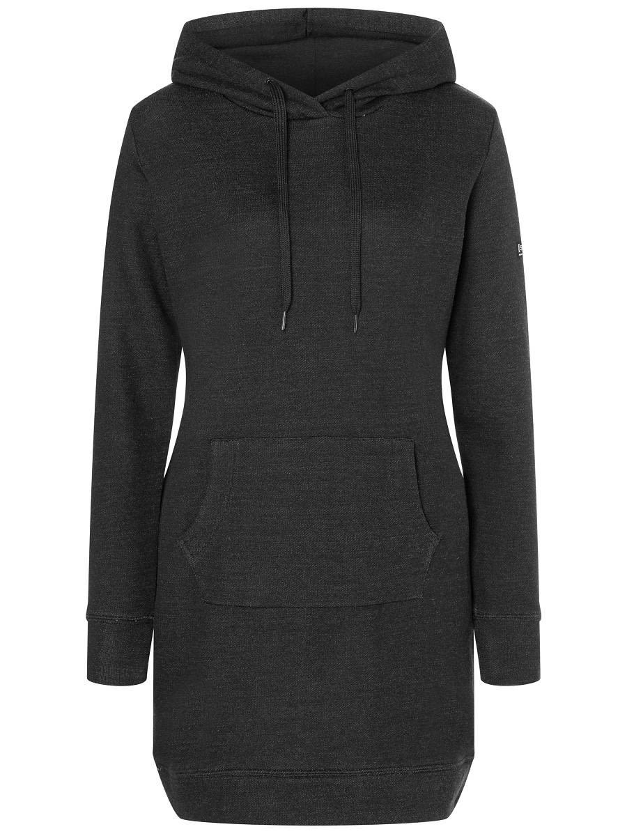 Super-Natural Knit Long Hoodie Schwarz- Female Merino Sweaters und Hoodies- Grsse L - Farbe Jet Black