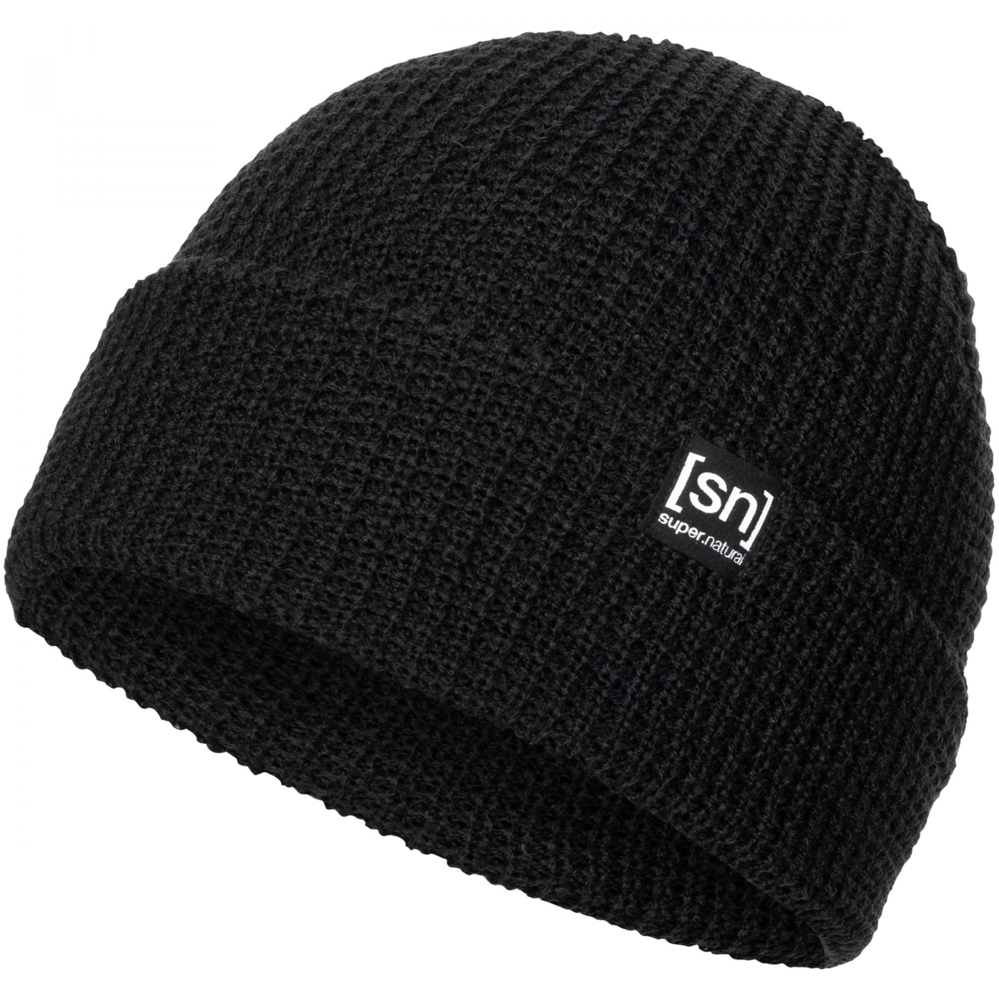 Super-Natural Merino Basic Beanie Schwarz- Merino Kopfbedeckungen- Grsse One Size - Farbe Jet Black