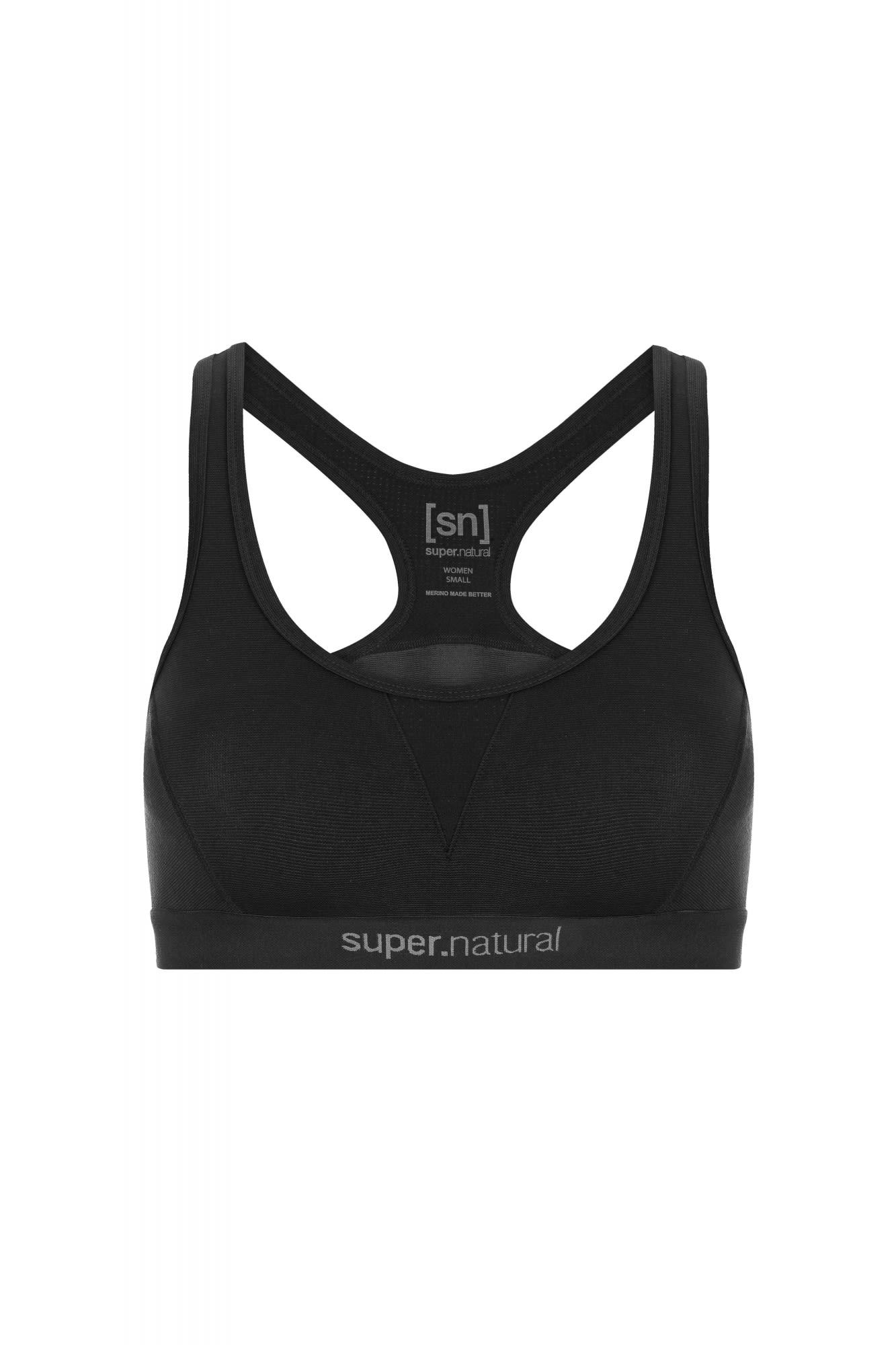 Super-Natural Semplice Bra 220 Schwarz- Female Merino Sport-BHs- Grsse XS - Farbe Jet Black