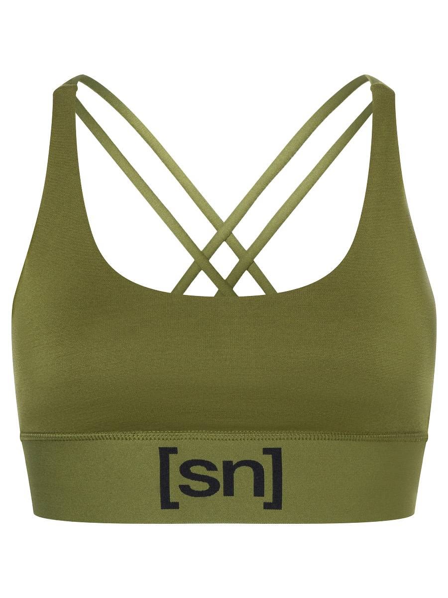 Super-Natural Super Top Grn- Female Merino Sport-BHs- Grsse XS - Farbe Avocado