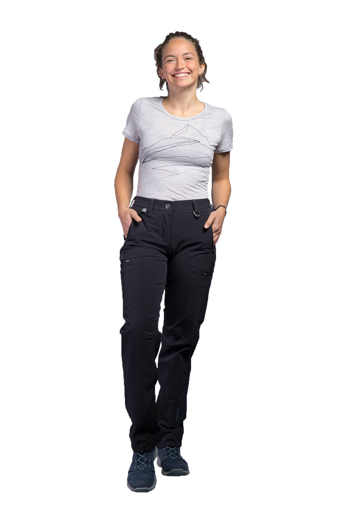 Tatonka Mountain Pants Recco Schwarz- Female Softshellhosen- Grsse 21 - Farbe Black