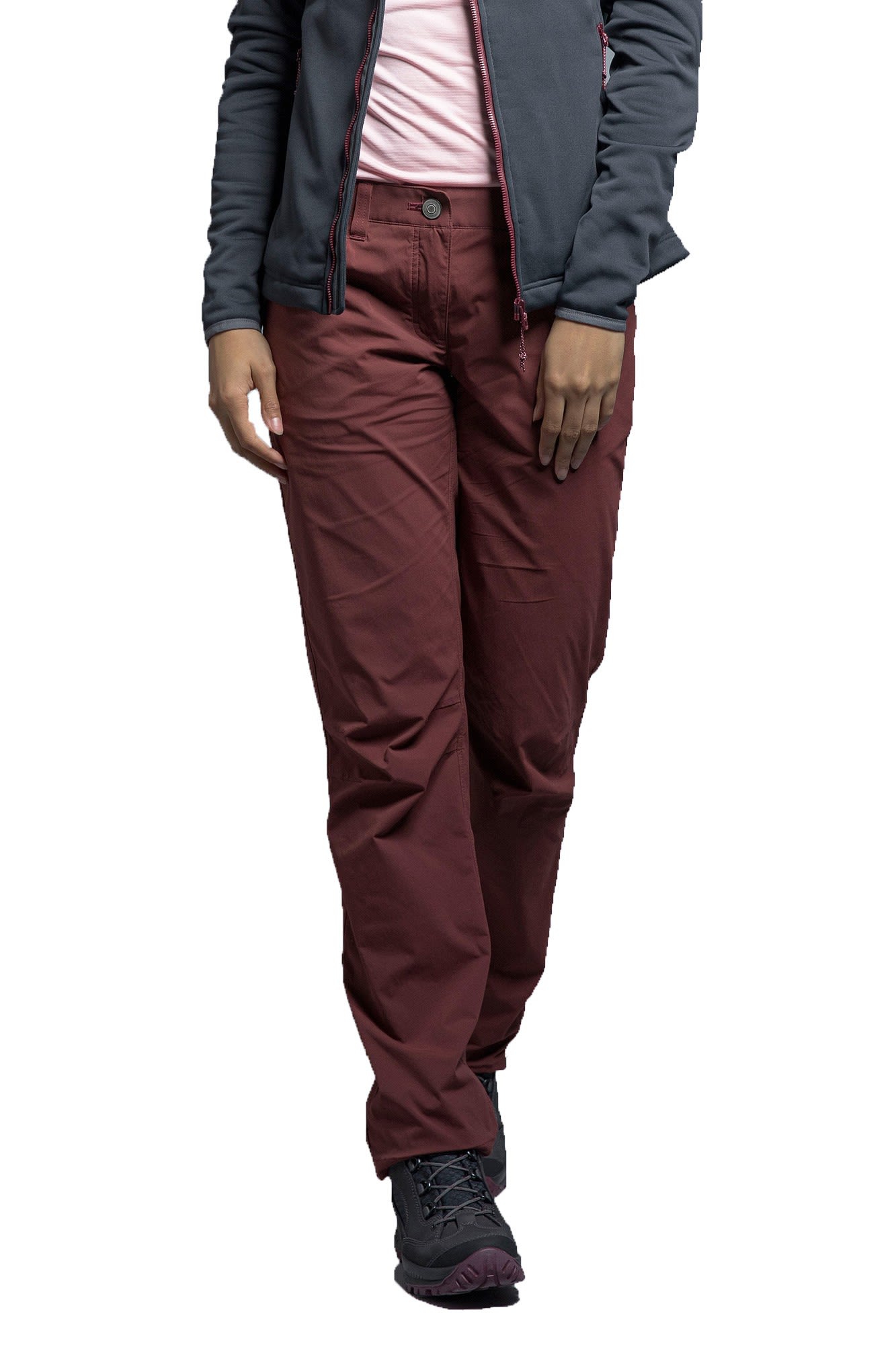 Tatonka Travel Pants Rot- Female Softshellhosen- Grsse 34 - Farbe Aubergine Red