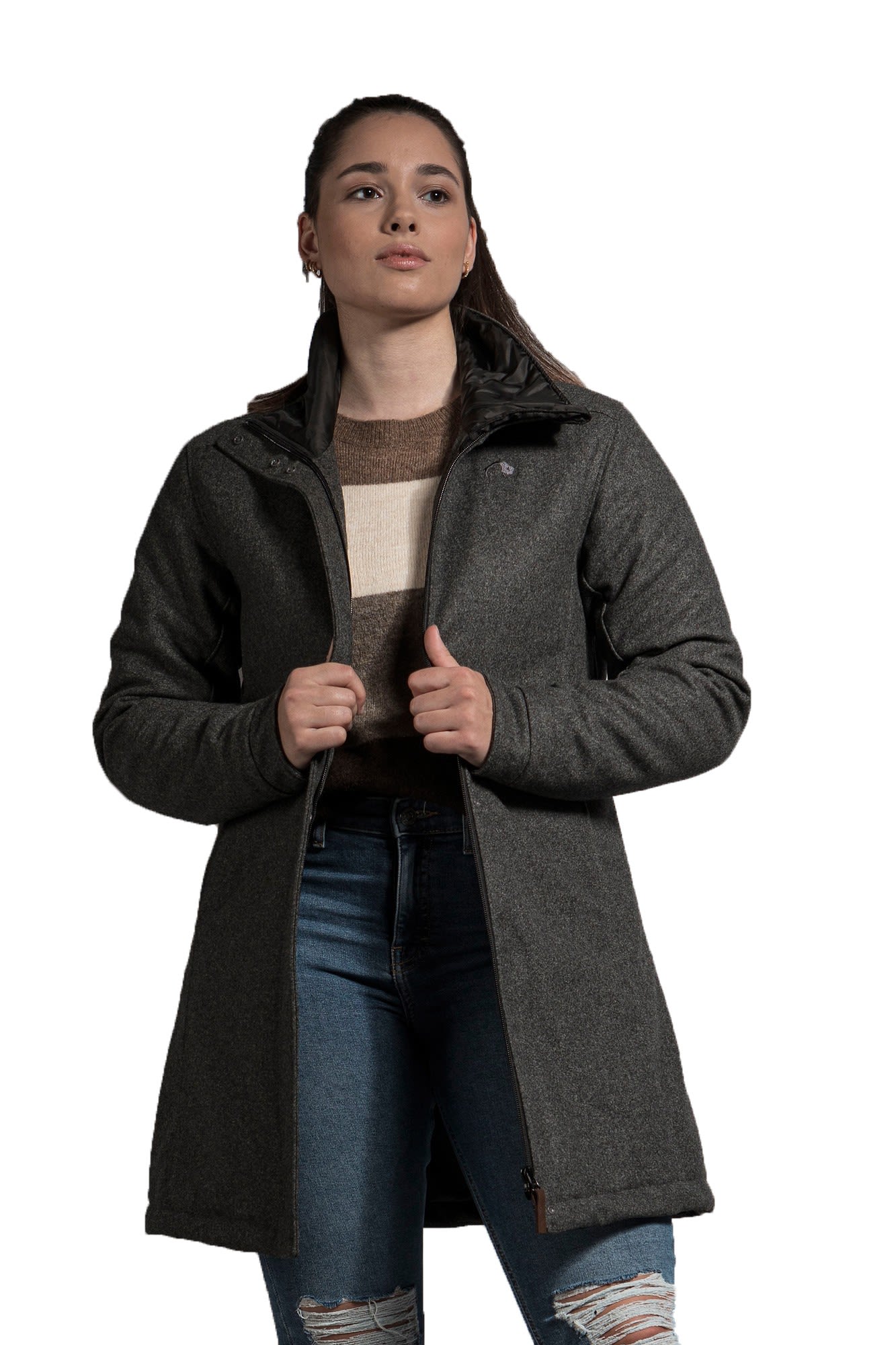 Tatonka Vejr Coat Grau- Female Wintermntel- Grsse 36 - Farbe Pebble Grey