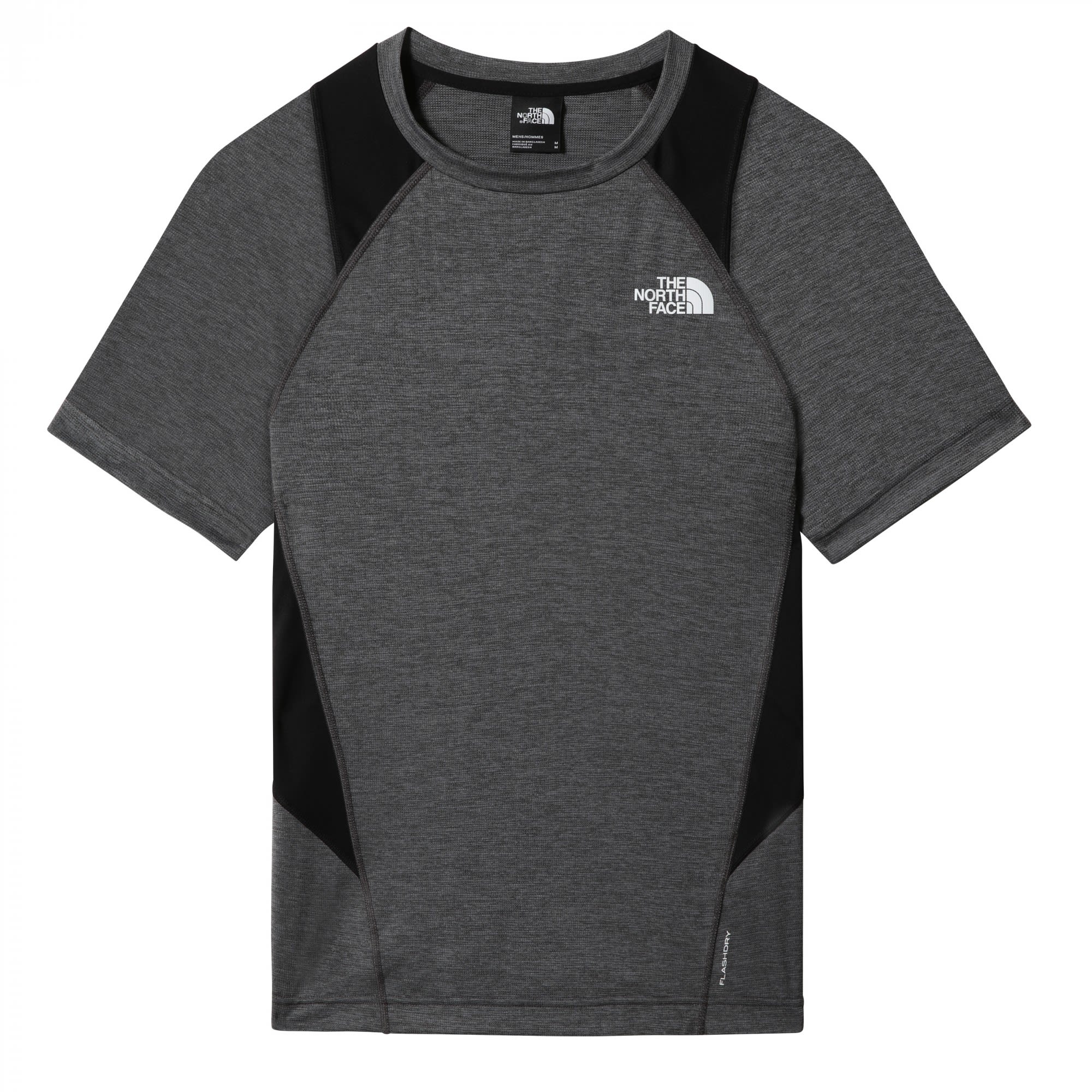 The North Face AO Glacier Tee Grau- Male Kurzarm-Shirts- Grsse S - Farbe Asphalt Grey White Heather - TNF Black