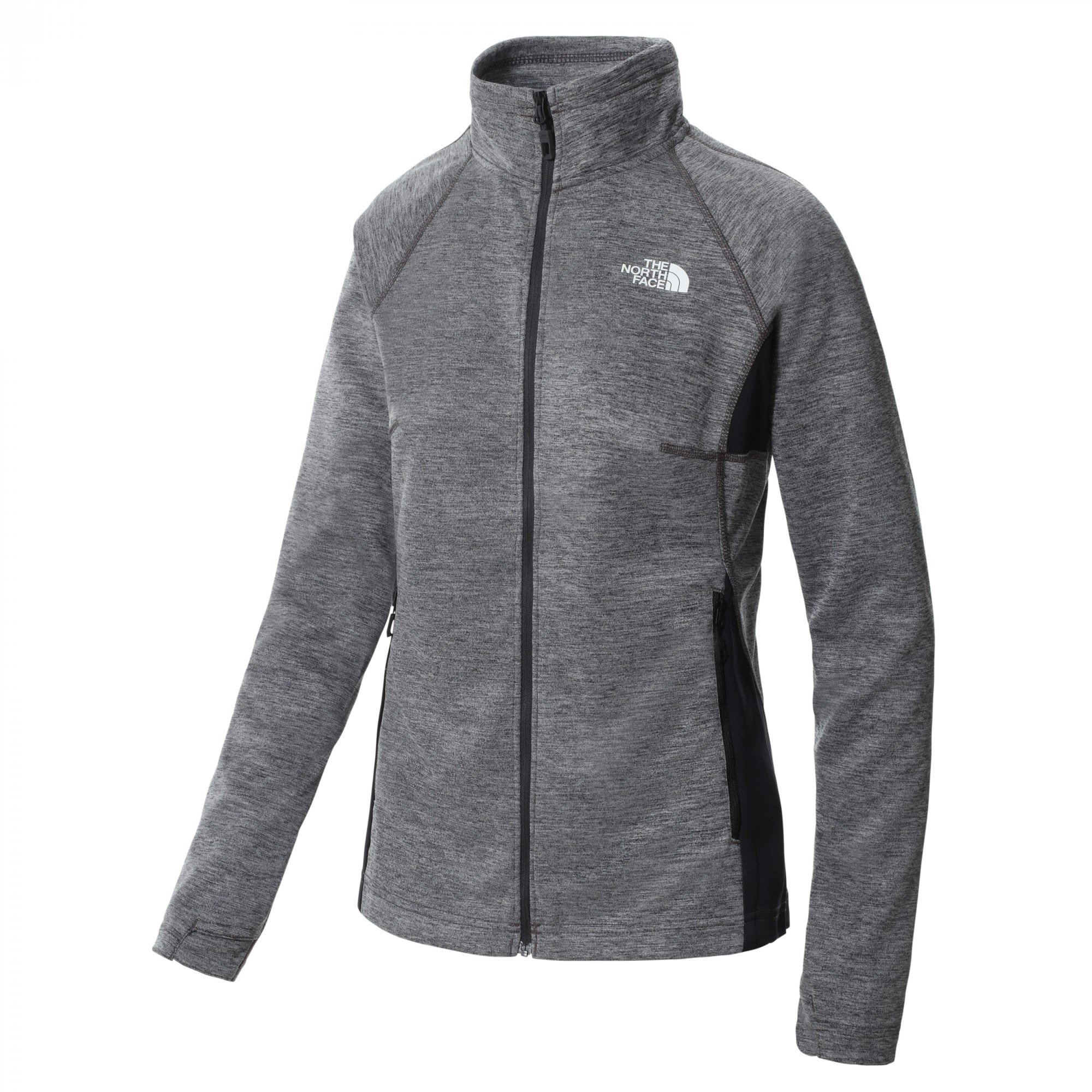 The North Face AO Midlayer Fullzip Grau- Female Ponchos und Capes- Grsse XS - Farbe Asphalt Grey White Heather - TNF Black Heather