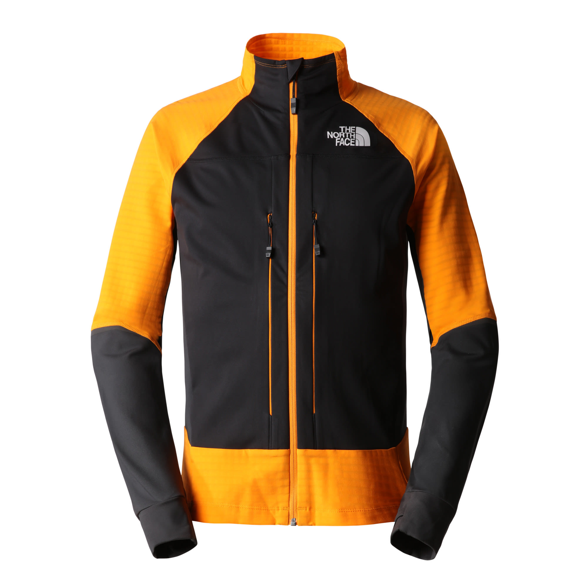 The North Face Dawn Turn Softshell Full-Zip Colorblock- Male Ponchos und Capes- Grsse S - Farbe TNF Black - Cone Orange - Asphalt Grey