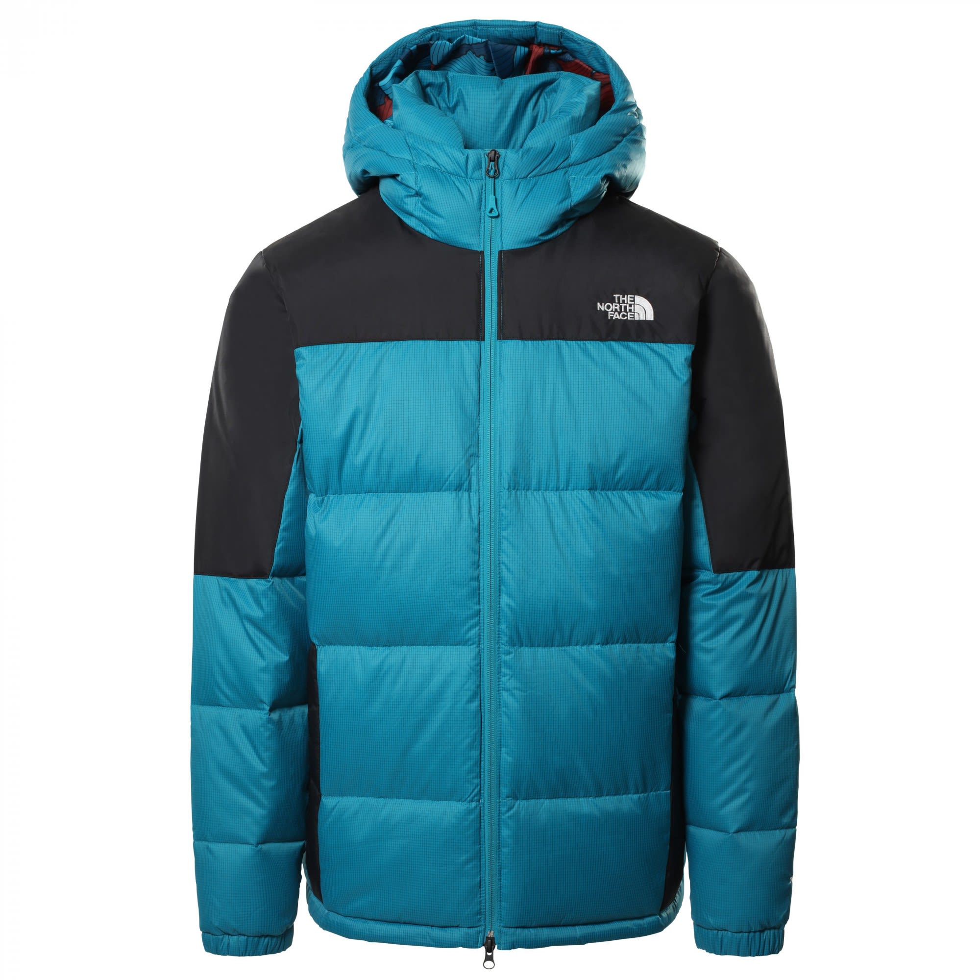 The North Face Diablo Down Hoodie Colorblock - Blau- Male Daunen Ponchos und Capes- Grsse XXL - Farbe Enamel Blue - TNF Black