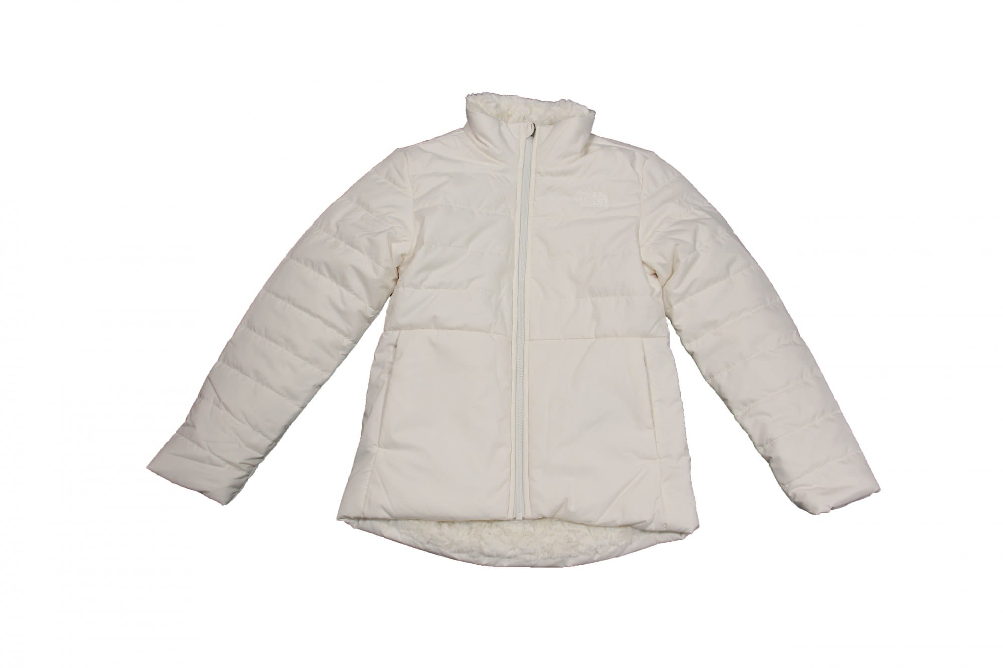 The North Face Girls Reversible Mossbud Swirl Jacket Weiss- Female Ponchos und Capes- Grsse S - Farbe Gardenia White