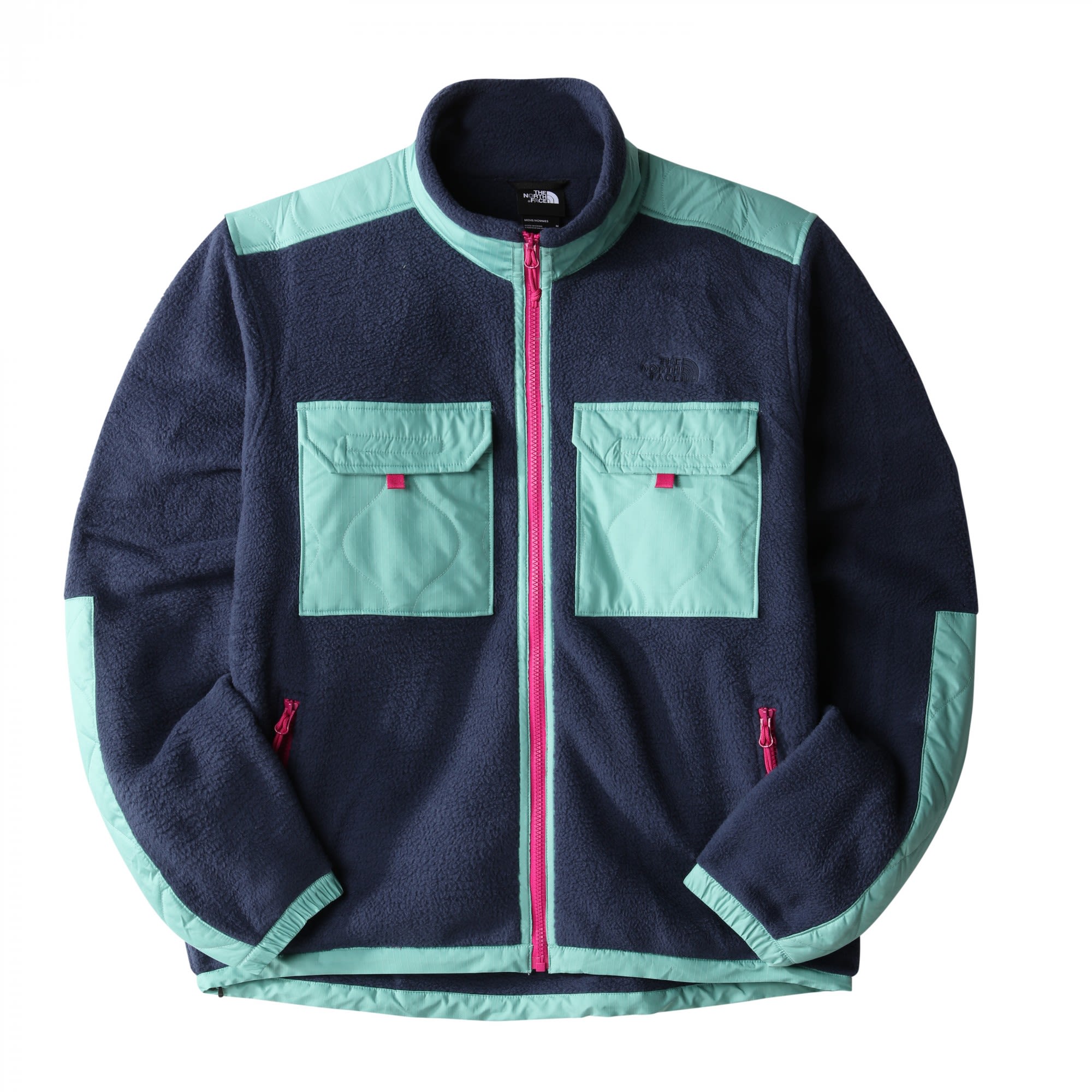 The North Face Royal Arch F-Z Jacket Colorblock- Male Ponchos und Capes- Grsse L - Farbe Summit Navy - Wasabi - Fuschia Pink