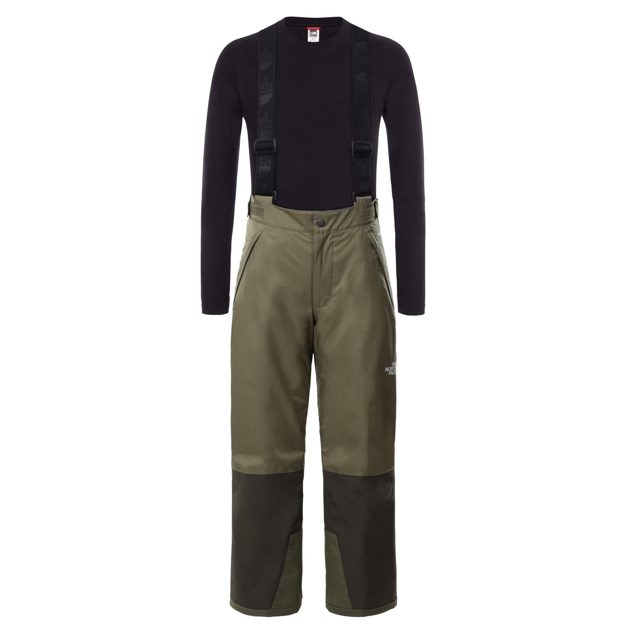The North Face Youth Snowquest Suspender Pant Colorblock - Oliv- Lange Hosen- Grsse S - Farbe Burnt Olive Green
