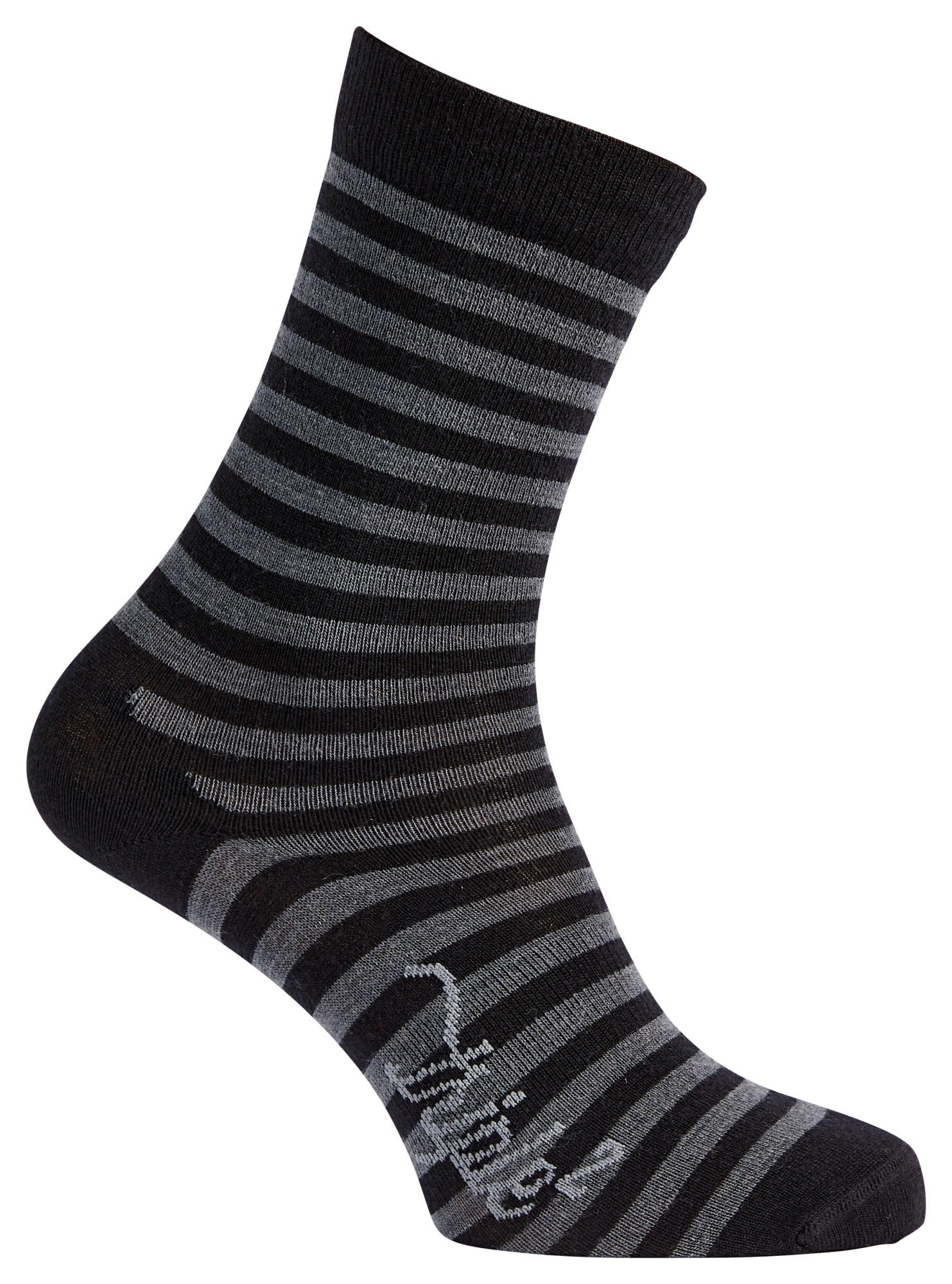 Triple2 Huosm NUL Gestreift - Grau - Schwarz- Merino Freizeitsocken- Grsse EU 35-38 - Farbe Anthracite