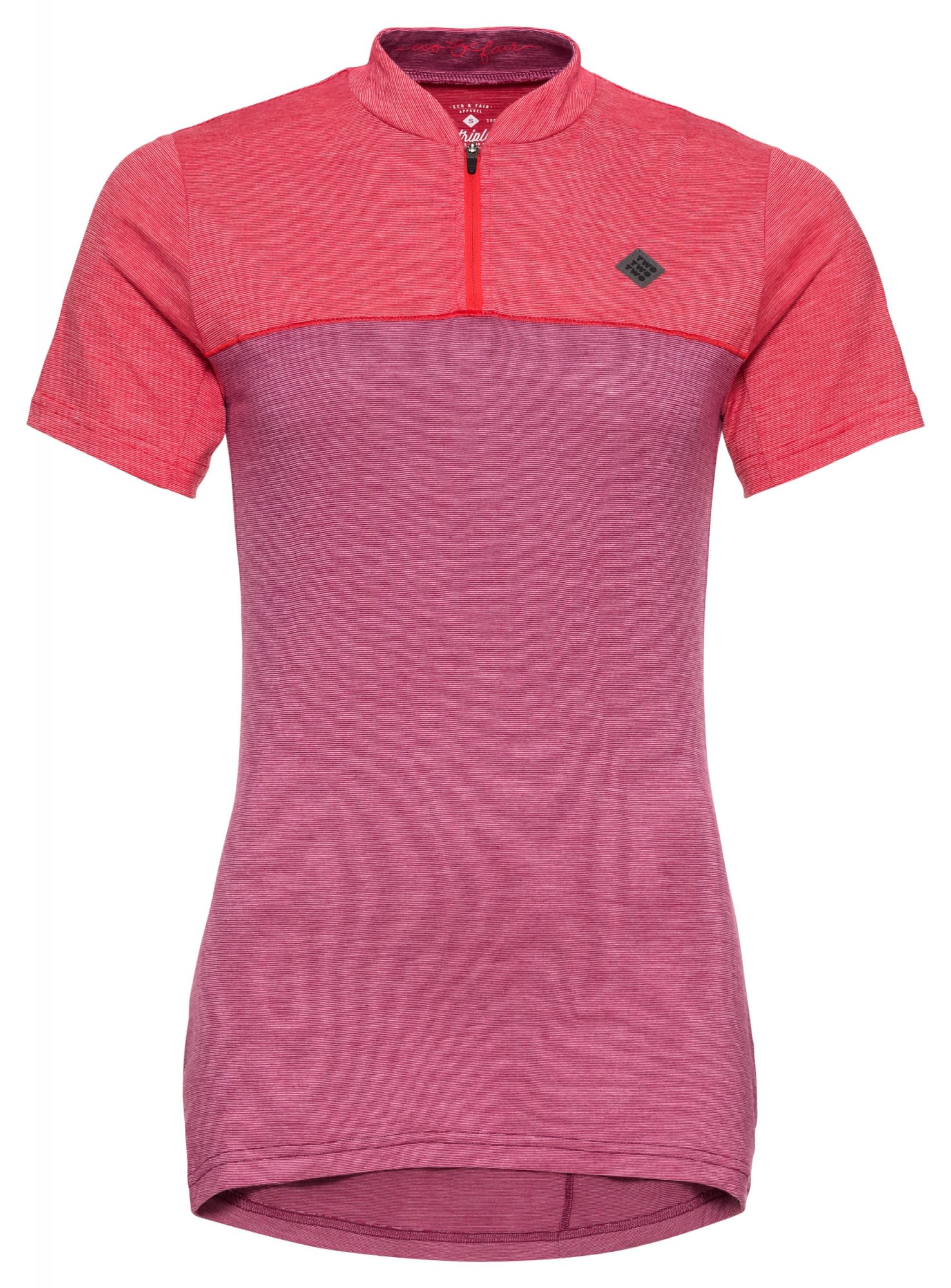 Triple2 Swet NUL Colorblock - Rot- Female Merino Kurzarm-Shirts- Grsse XS - Farbe Beet Red