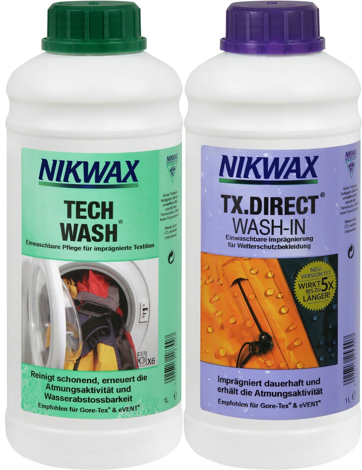 Vaude Nikwax Tech Wash + TX-Direct 2x1L Textilpflege- Grsse 2x 1l - Farbe Uni